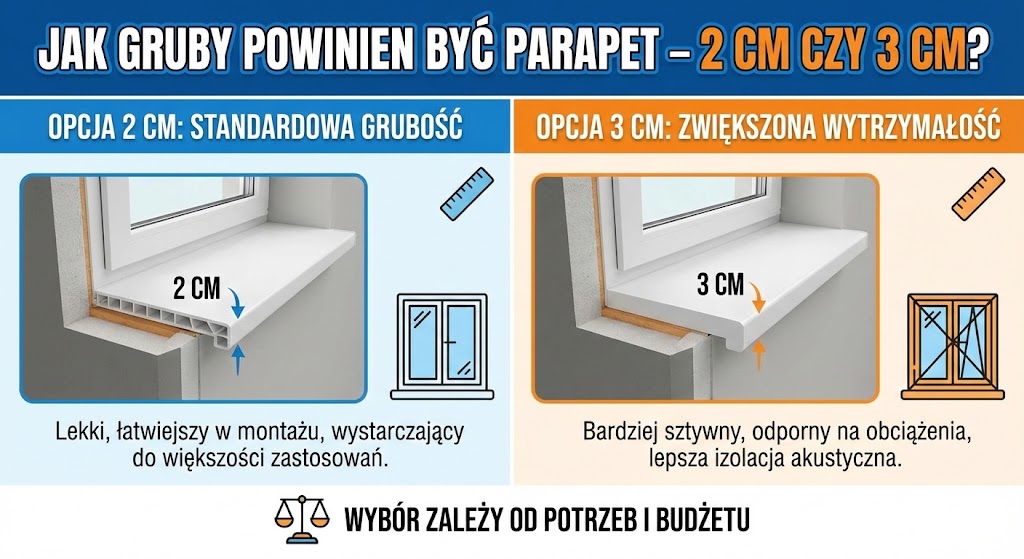 parapet 3 czy 2 centrymetry?